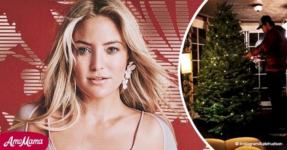 Kate Hudson shares a video of boyfriend decorating a Christmas tree to(02)