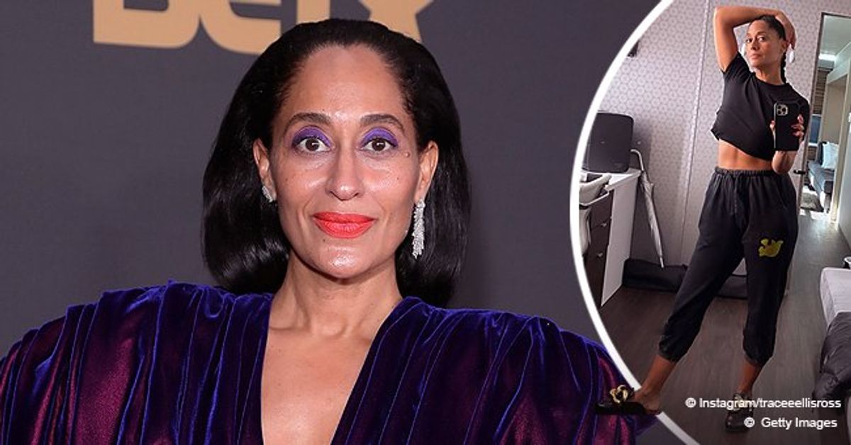 Tracee Ellis Ross Shows Her Beautiful Hands as She Flaunts Fit Abs in a