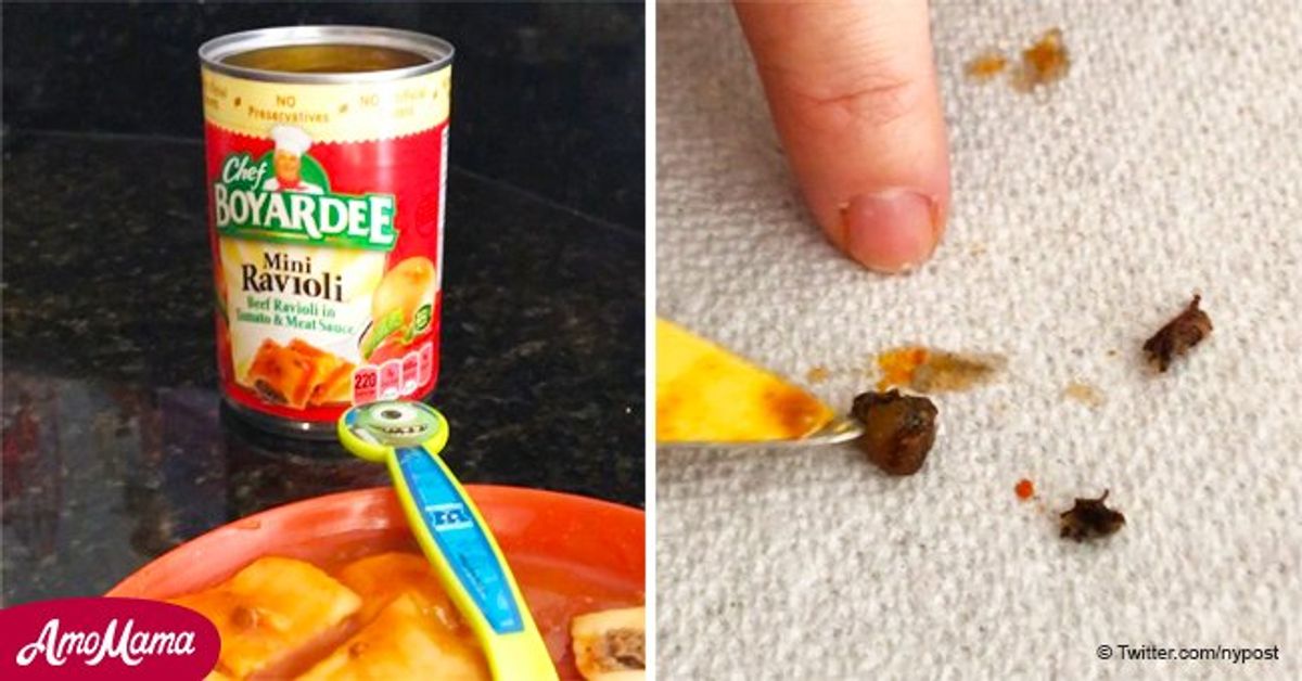 Mom disgusted at finding bugs inside a can of ravioli she opened for ...