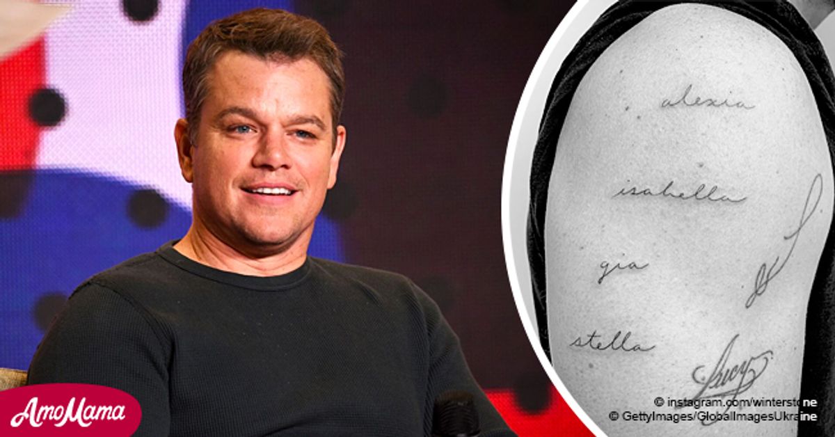 Matt Damon Honors His Daughters as He Gets 4 New Tattoos of Their Names