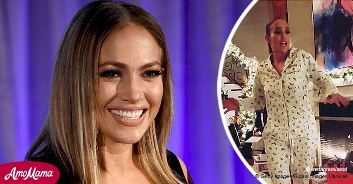 Jennifer Lopez celebrates Christmas by dancing in pajamas, and her