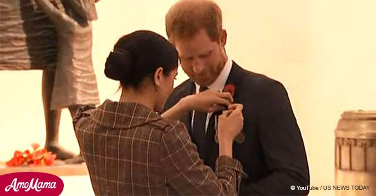 Meghan Markle pins military badge to husband Harry's lapel in a 'proud(02)