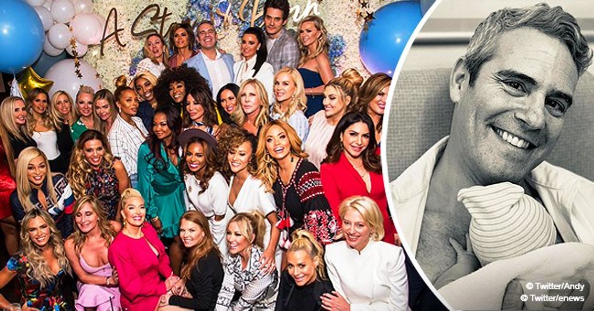 Andy Cohen is congratulated by 'Real Housewives' cast as he(01)