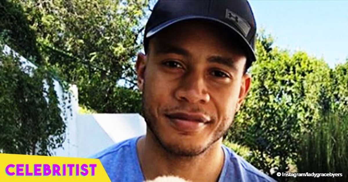 'Empire's star Trai Byers gives his wife a gentle kiss in touching ...