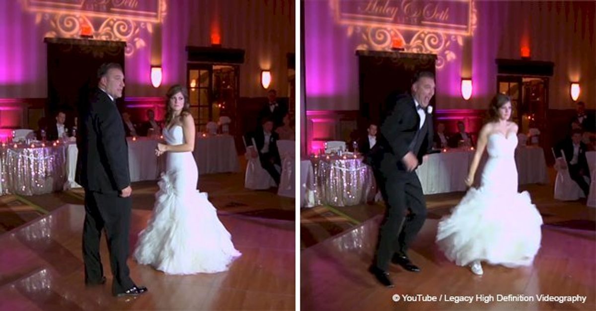 Guests think father-daughter dance is ruined until bride's dad suddenly