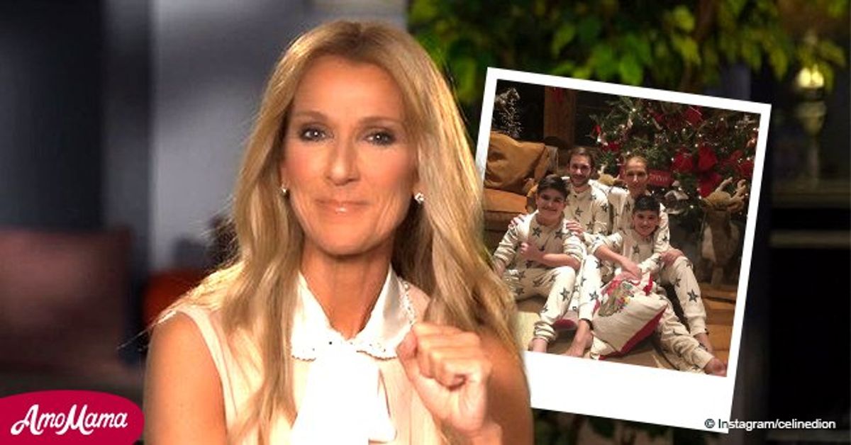 Celine Dion Shares Cute Rare Holiday Photo with Her Three Sons in